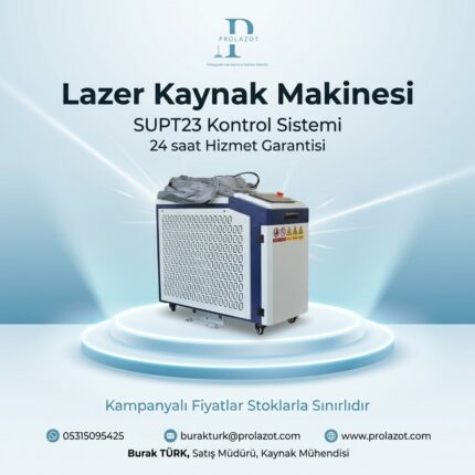 3 kW lazer kaynak makinesi - SUP23 kontrol sistemi ve 24 saat hizmet garantisi